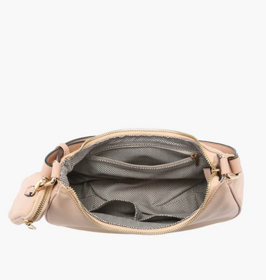Jen&Co. Jada Nylon Shoulder Bag- Black