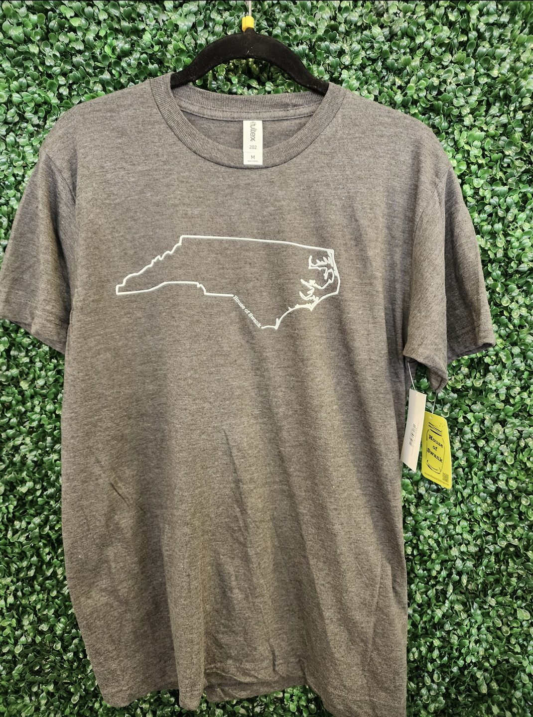 House of Swank Clothing North Carolina Outline Shirt- Heather Grey