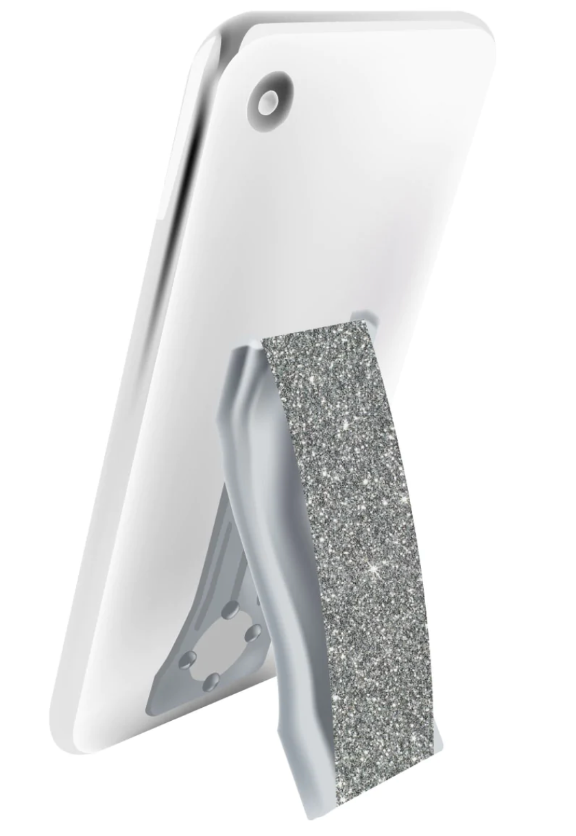 LoveHandle Pro Phone Grip- Silver Glitter