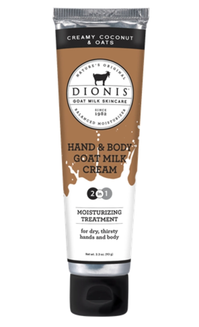 Dionis 3.3oz Hand & Body Cream - Creamy Coconut & Oats