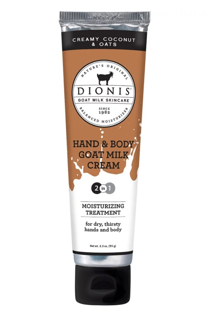 Dionis 1oz Hand Cream - Creamy Coconut & Oats