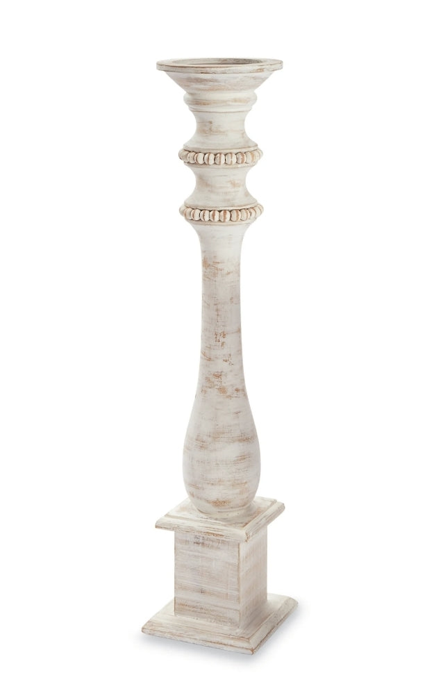 Mud Pie- Beaded Wood Candle Holder- Large