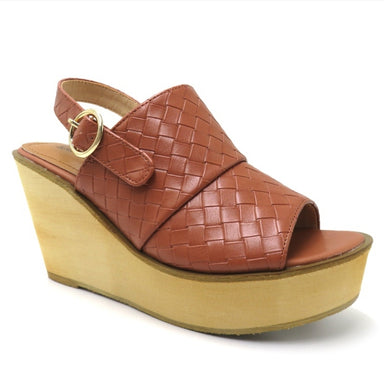Pierre Dumas Zada Woven Wedge- New Tan