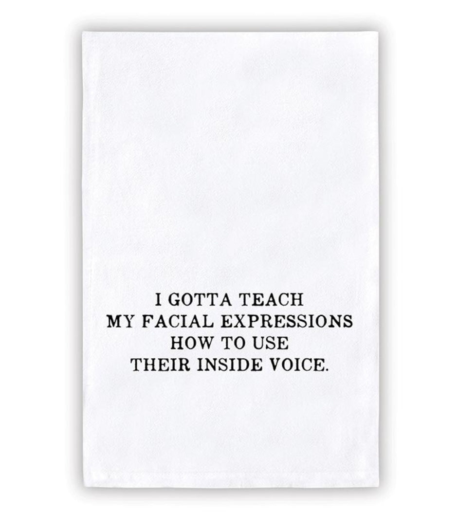 Santa Barbara Design Studio Teach Facial Expressions Dish Towel