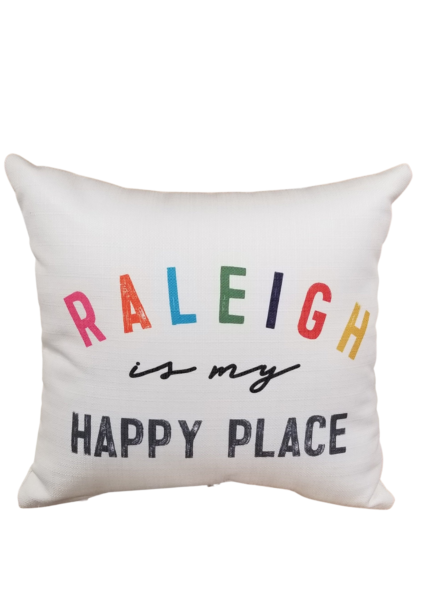 Little Birdie Raleigh Is My Happy Place Multi Pillow