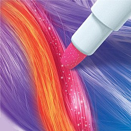 Bright Stripes Spa*rkle Hair Chalk Pastels 2 Pack- Pink metallic and orange