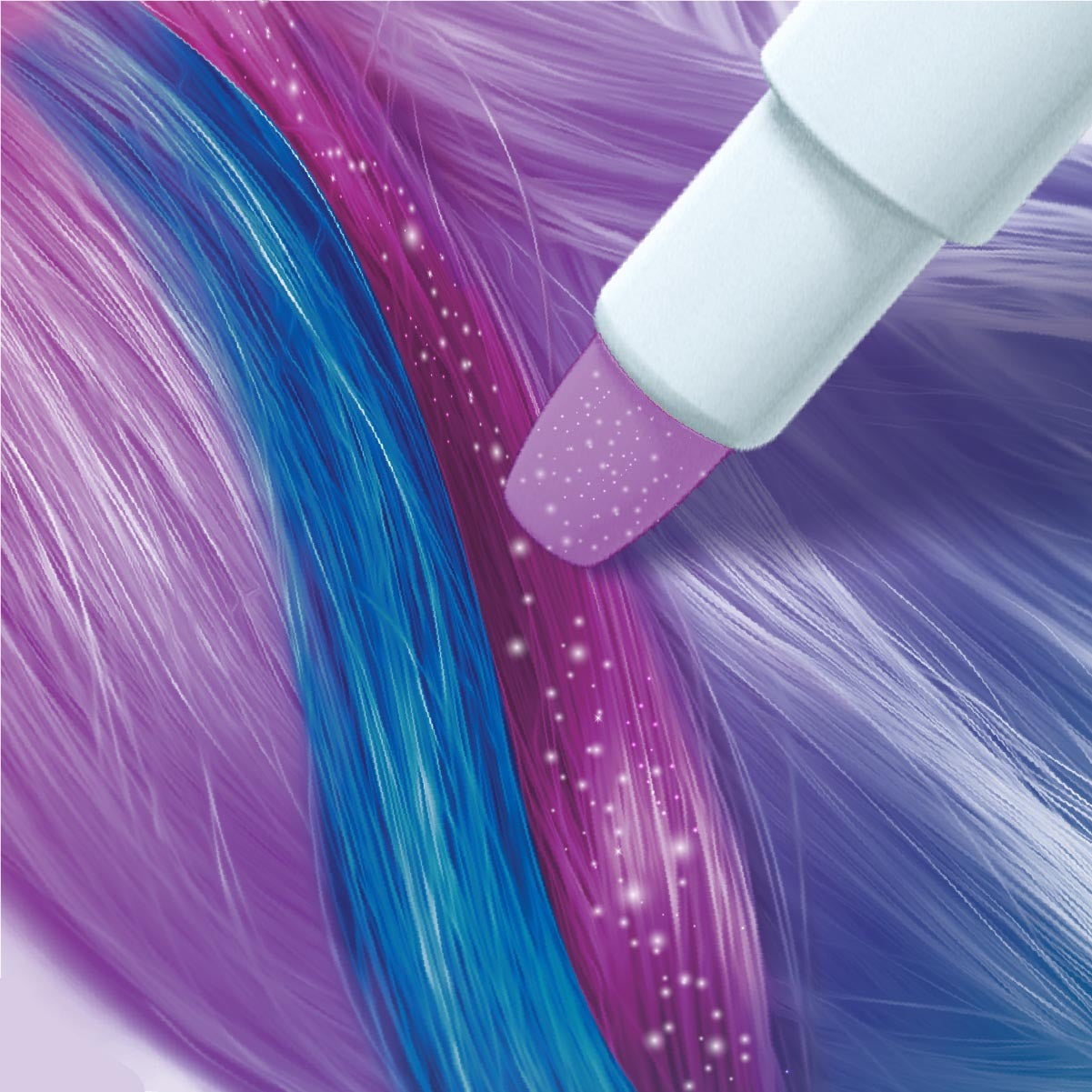 Bright Stripes Spa*rkle Hair Chalk Pastels 2 Pack- Purple metallic and Blue