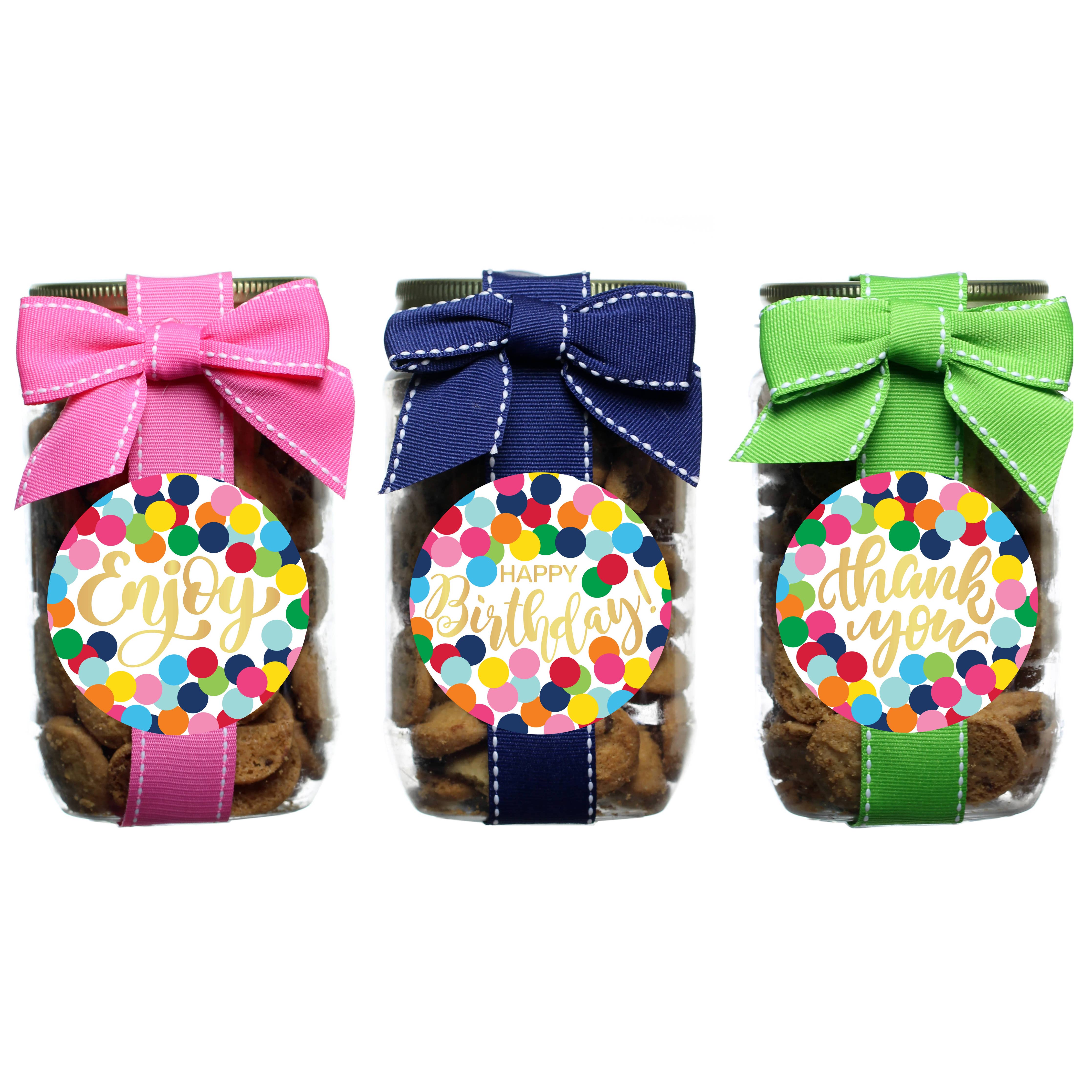 Oh! Sugar Chocolate Chip Cookie Pint Jars -  Confetti Dot Assortment