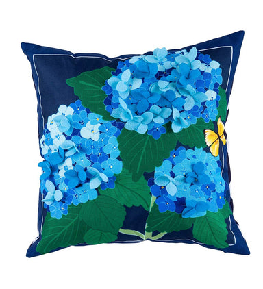 Evergreen Hydrangea Blossoms Interchangeable Pillow Cover