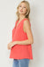 Entro Sleeveless V-Neck Blouse - Coral, airflow, wear to work, layering