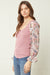 Entro Anadale Top - Mauve, long sleeves, floral, square neck, ribbed, elastic cuff sleeves