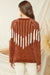 Entro The Party Sweater - Brick, chenille, long sleeves, tassels, ribbed