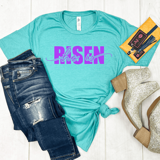 Envy Stylz He is Risen Tee- Heather Teal