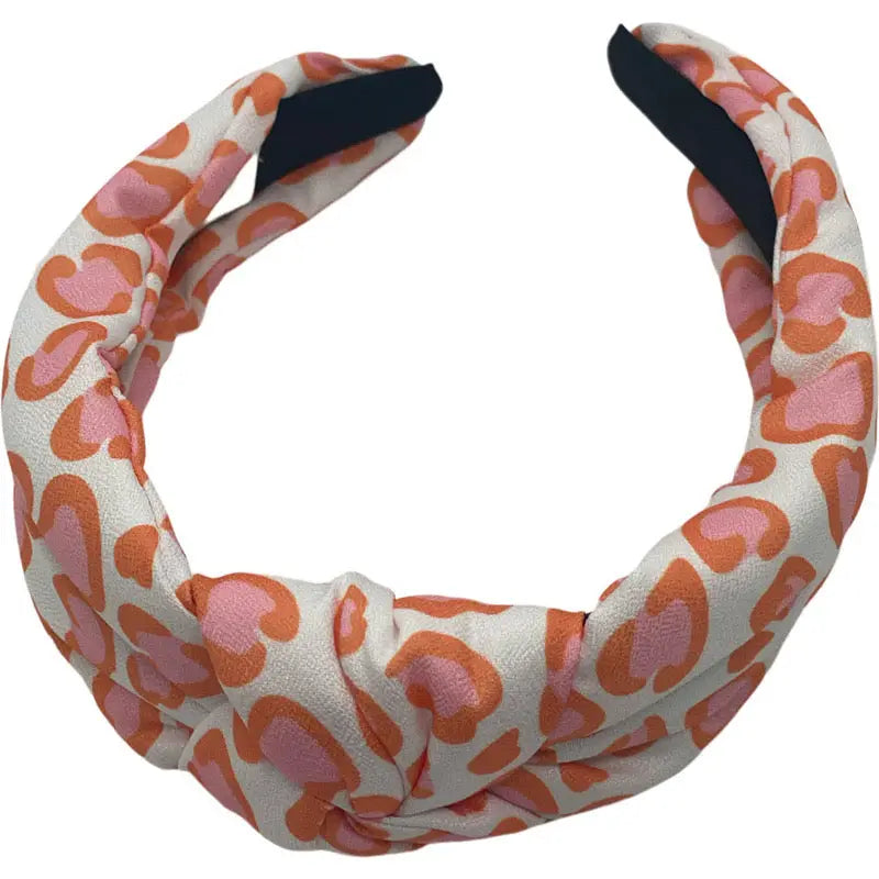 Studio S Designs Leopard Headband- Pink/Orange