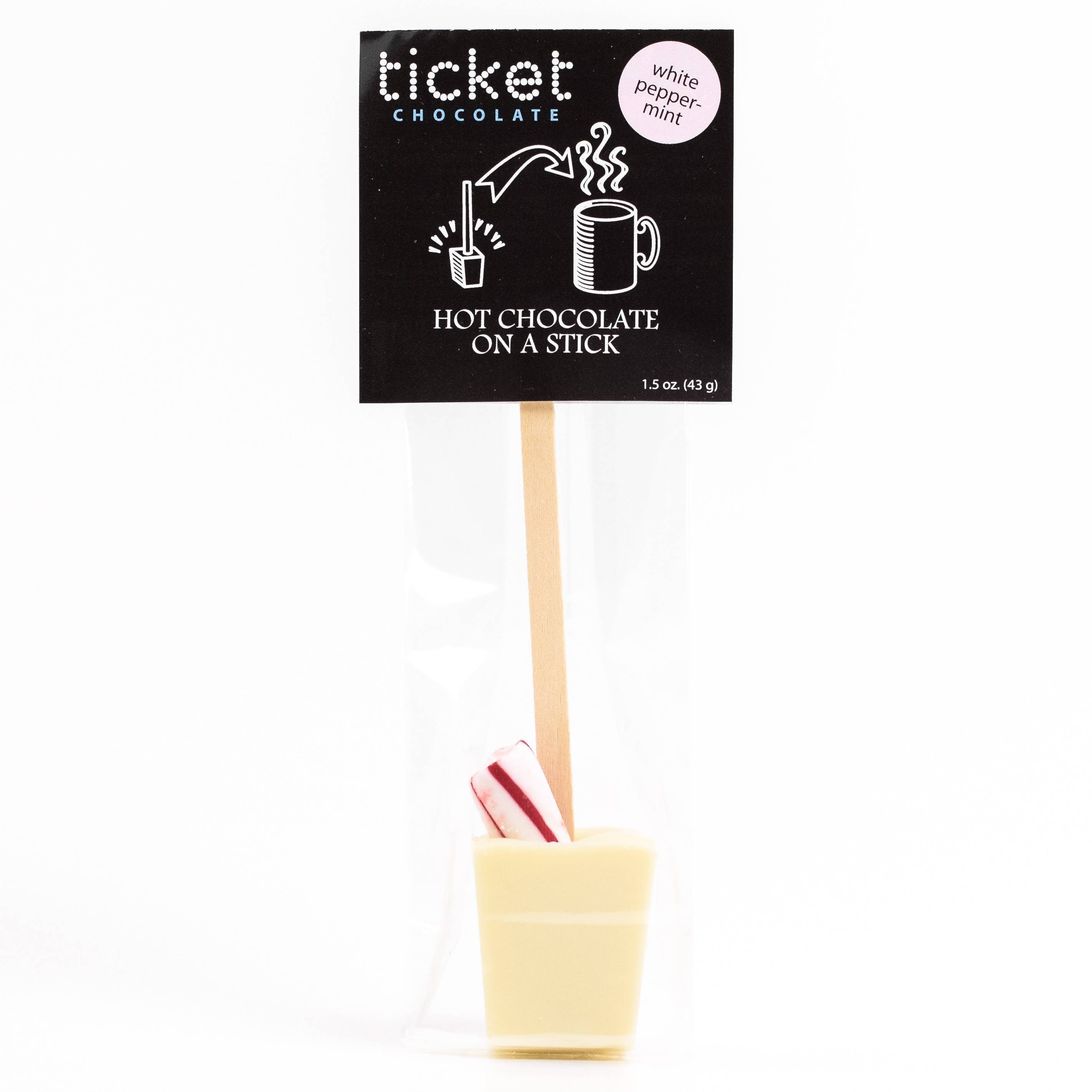 Hot Chocolate on a Stick - Single- Peppermint White Chocolate