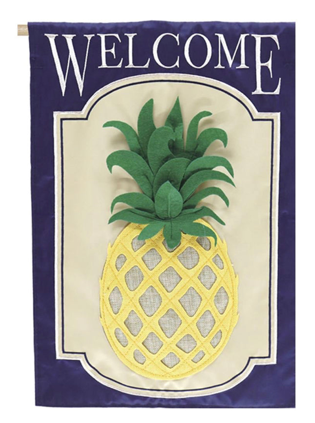 Evergreen House Flags-Welcome Pineapple