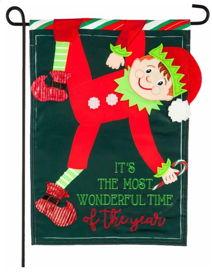 Evergreen Garden Flags - Most Wonderful Time of The Year Elf
