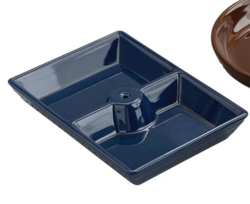 Nora Fleming Dainty Melamine Divided Square Dish - Navy {RETIRED}