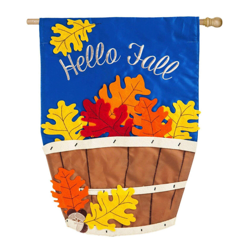 Evergreen House Flags-Fall Basket