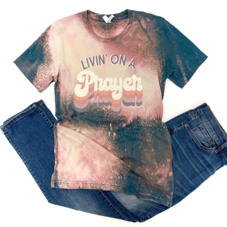 Pink Armadillos Livin' On A Prayer Bleached Tee