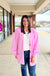 Mud Pie Shelton Cardigan - Pink, oversized, long sleeves,v-neck, button down, front pockets