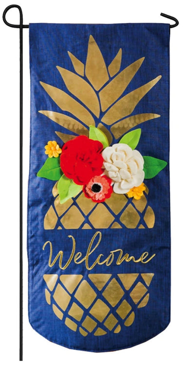 Evergreen Banner Garden Flags-Pineapple Welcome