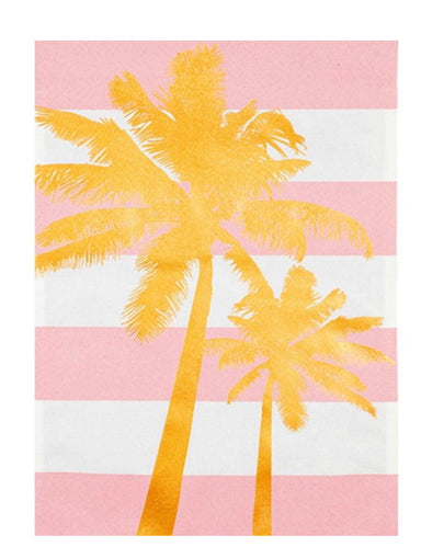 Evergreen Garden Flags -Palm Tree Stripe Linen