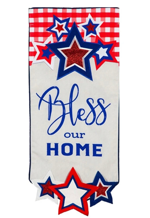 Evergreen Banner Garden Flags-Americana Bless Our Home