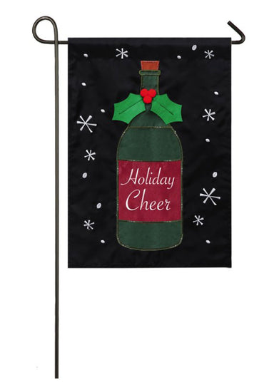 Evergreen Garden Flags - Bottle of Holiday Cheer 