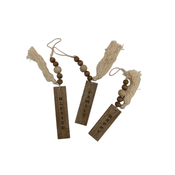 Young's Inc Wooden Tassel Hanging Signs