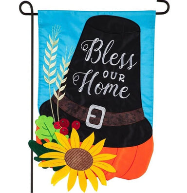 Evergreen Garden Flags - Thanksgiving- Pilgrim Hat