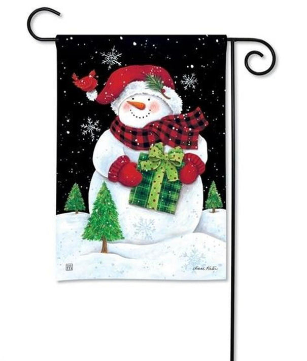 Evergreen Garden Flags - Christmas - Buffalo Check Snowman