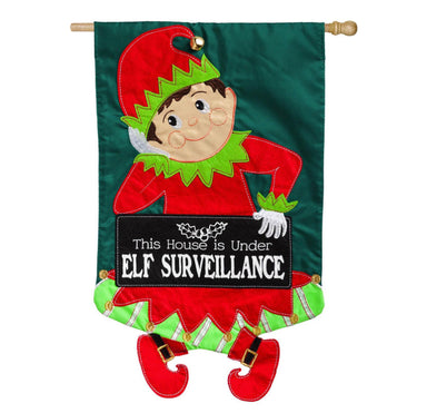 Evergreen House Flags-Elf Surveillance