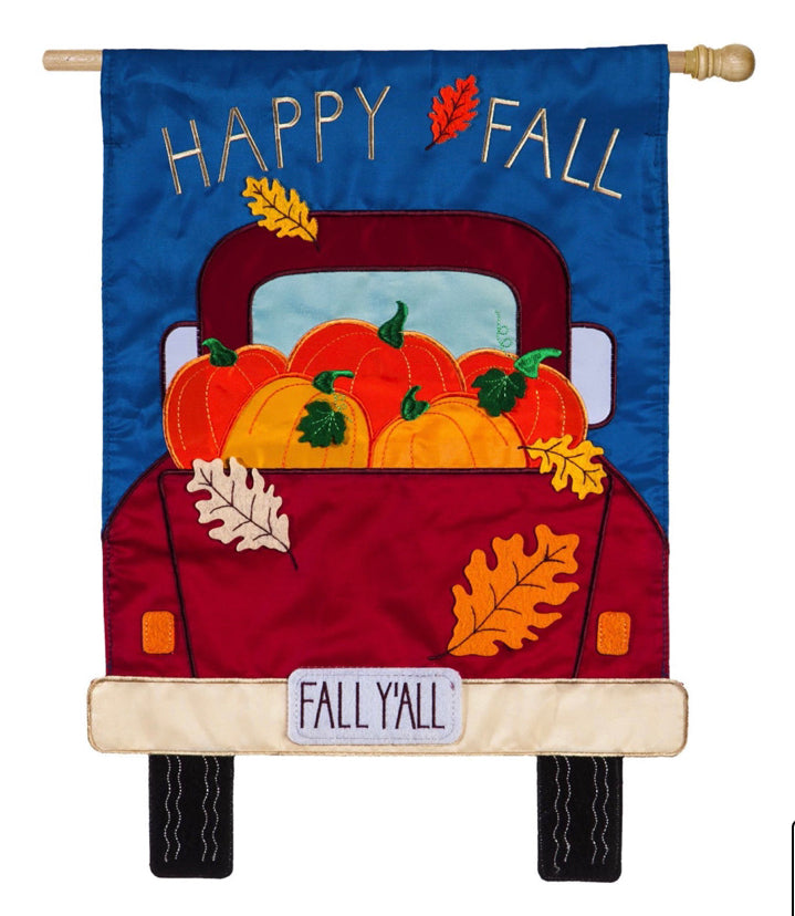Evergreen House Flags-Fall Y’all Pickup Truck
