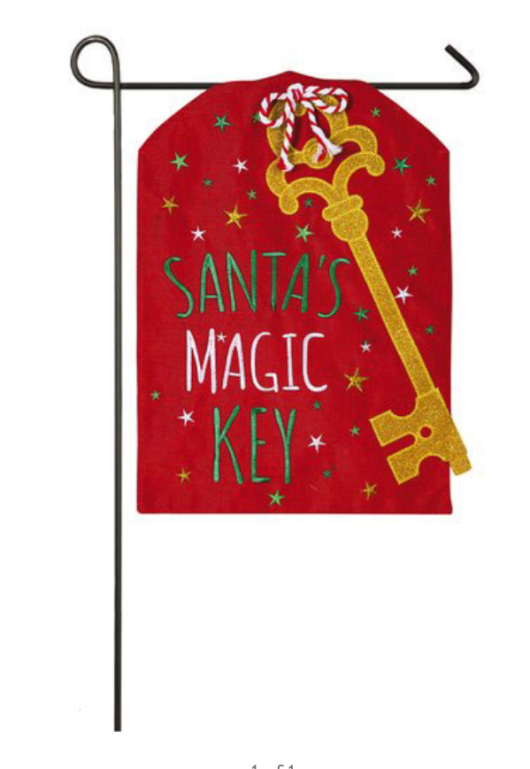 Evergreen Garden Flags - Santa's Magic Key Burlap