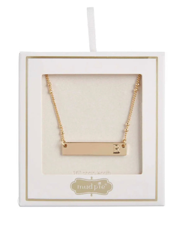 Mud Pie Initial Bar Necklace