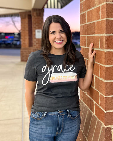 Pink Armadilos Grace Changes Everything Statement Tee