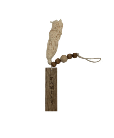 Young's Inc Wooden Tassel Hanging Signs - Family