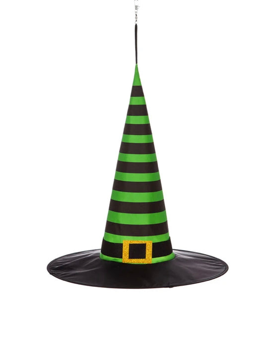 Evergreen Stripe Witch Hat 3D Chasing Light Hanging Decor