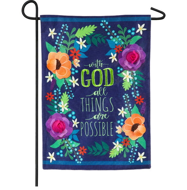 Evergreen Garden Flags- All Things Are Possible Burlap