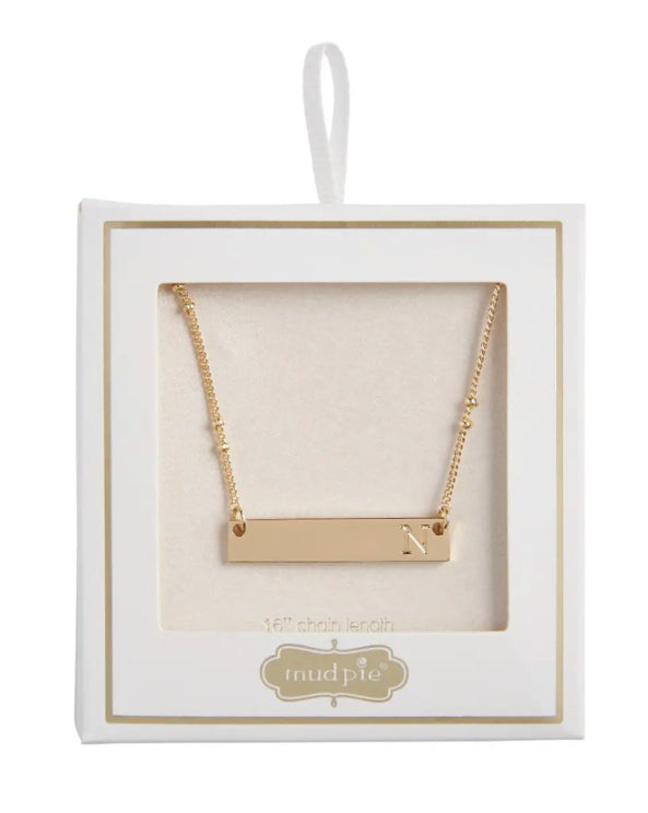 Mud Pie Initial Bar Necklace
