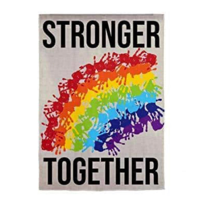 Evergreen Garden Flags - Stronger Together Handprints