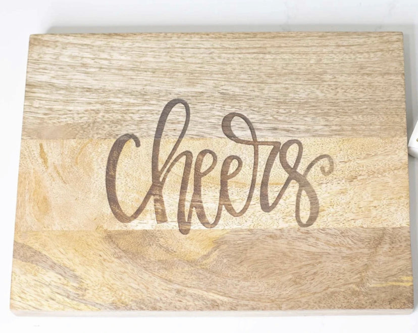 All She Wrote Notes Wood Serving Board - Cheers
