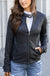 Grace & Lace Leather Like Cafe Racer Jacket - Black, zipper, snap closure, pockets, long sleeve, curvy