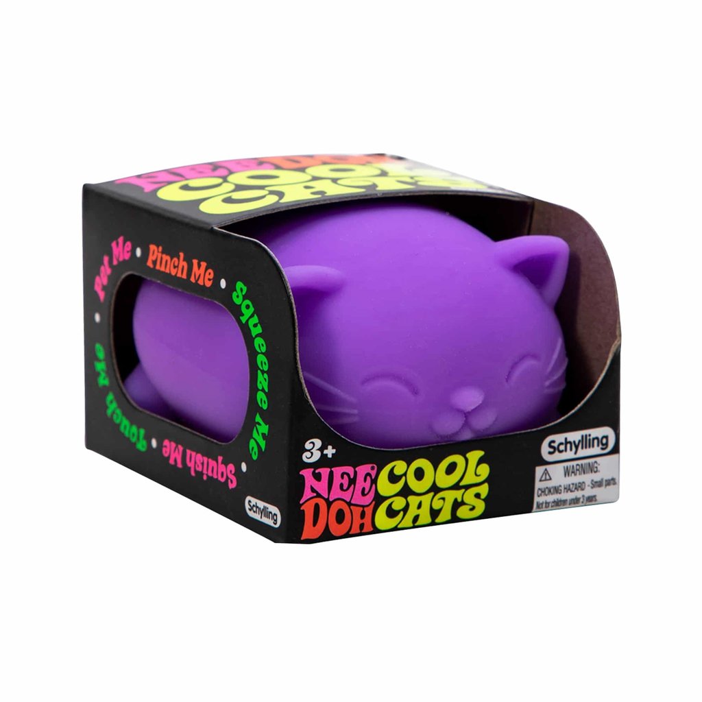 Schylling-Cool Cats Nee-Doh- Purple