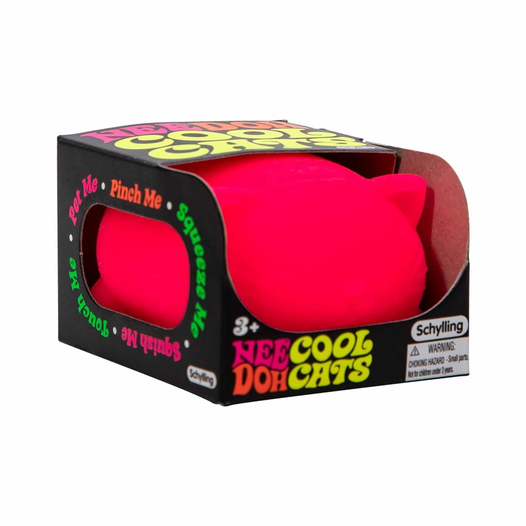 Schylling-Cool Cats Nee-Doh- Neon Pink