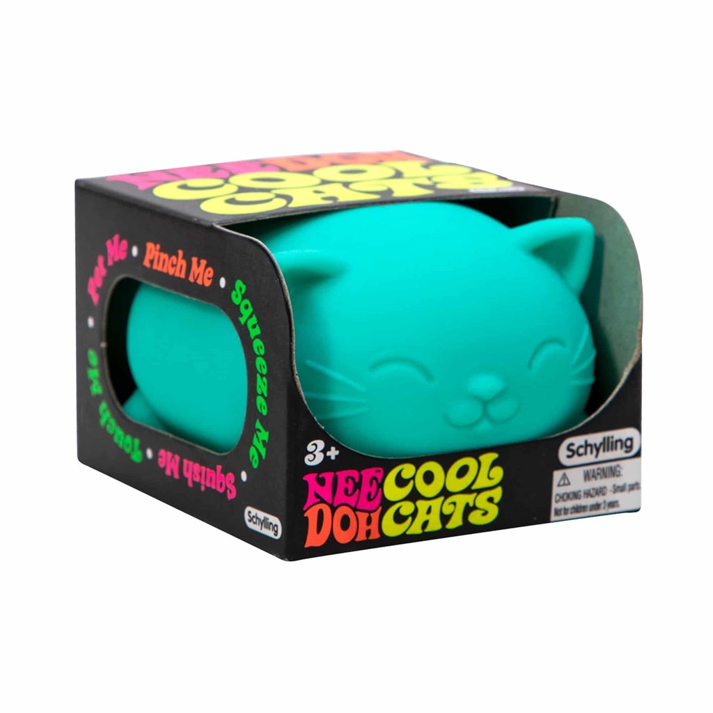 Schylling-Cool Cats Nee-Doh- Teal