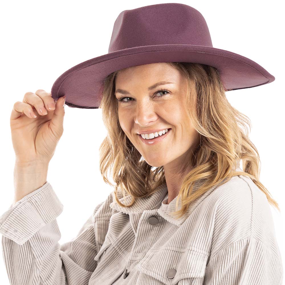 Felt Wide Brim Hat Purple — Little Details1